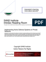 Implementing Active Defense Systems On Private Network