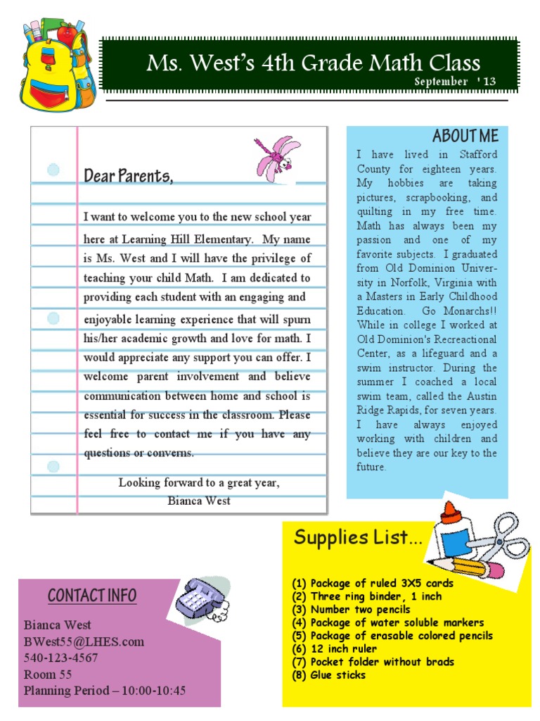 Welcome Letter from Ms. West | PDF | Wellness