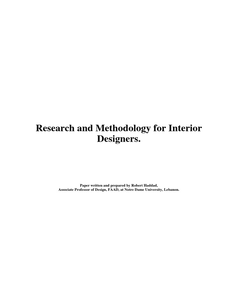 Interior Design Research Methods | PDF | Art