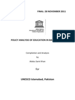 Education Policy Analysis For Balochistan