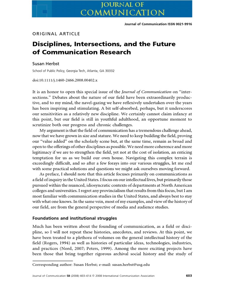 Future of Communication Research Insights | PDF | Interdisciplinarity ...