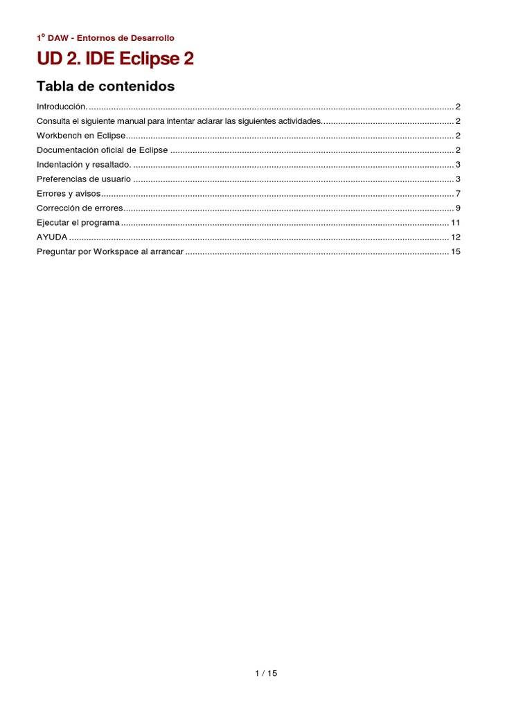 Guía de Uso del IDE Eclipse para Java | PDF | Programa de computadora ...