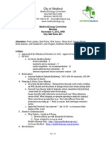 City of Medford: Medford Energy Committee Minutes November 4, 2013, 6PM City Hall Room 201