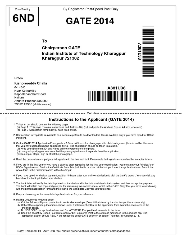 GATE 2014 Application Submission Guide | PDF | Photograph | Science