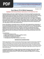 FY14 NDAA Summary Fact Sheet