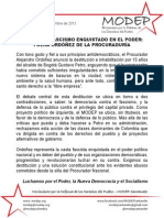 CONTRA EL FASCISMO ENQUISTADO EN EL PODER Fuera Ordóñez de la Procuraduría