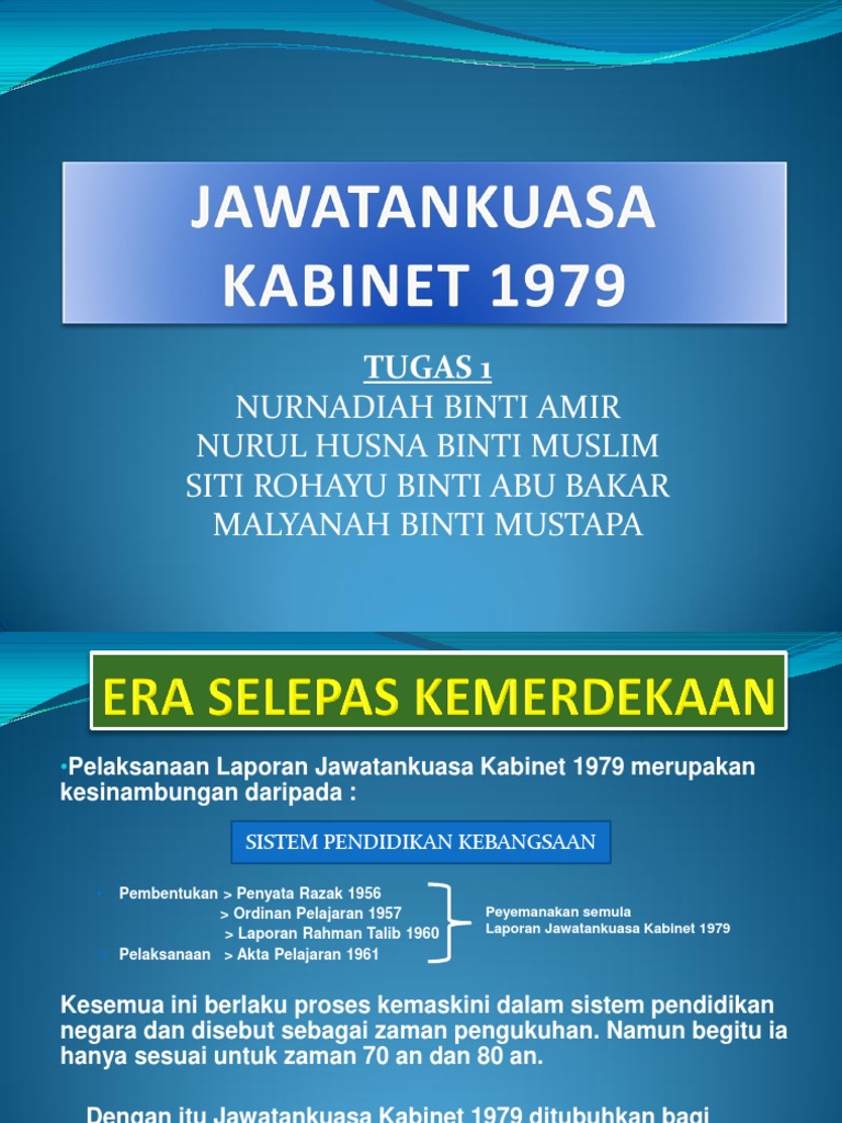 Laporan Jawatankuasa Kabinet 1979 Pdf