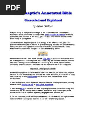 The Skeptic's Annotated Bible - Corrected and Explained