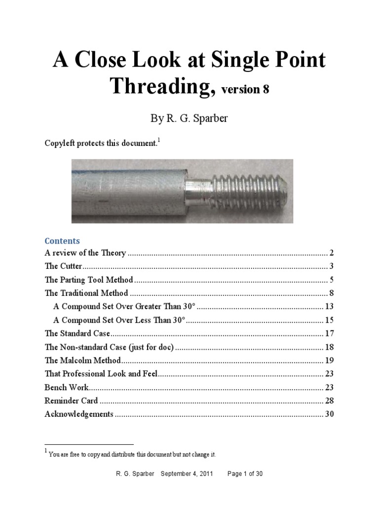 A Close Look at Single Point Threading PDF