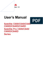 User's Manual: Satellite C600/C640/C645/ C600D/C640D/C645D Satellite Pro C600/C640/ C600D/C640D Series