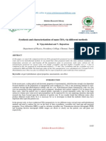 Synthesis and Characterization of Nano-Tio Via Different Methods