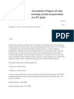 Assessment of Impact of Solar Tracking System On Generation of A PV Plant