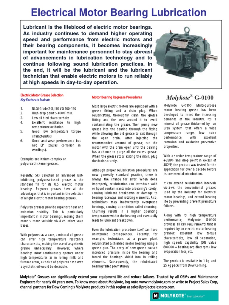 Electric Motor Bearing Grease Selection PDF Bearing (Mechanical
