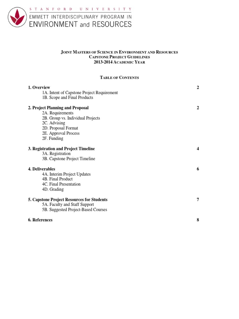 Capstone Project Guidelines Overview | PDF | Master Of Science | Doctor ...