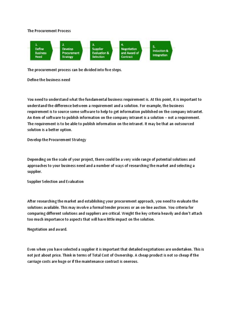 Procurement Process Overview and Steps | PDF | Construction Bidding ...