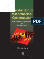 Introduction to Mathematical Optimization Xin she yang
