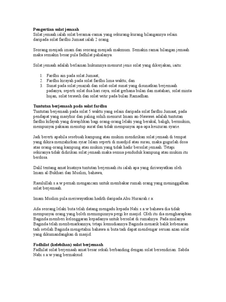 Pengertian Solat Jemaah Pdf