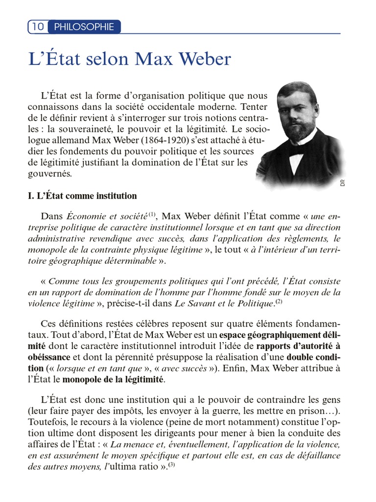 L'Etat selon Max Weber | Max Weber | État