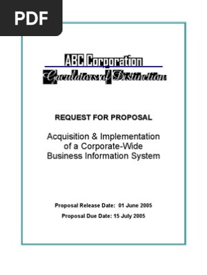 Request for Proposal Template RFP Sample