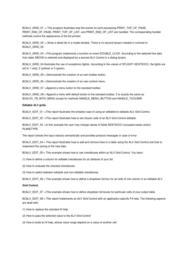 ALV Grid Control Programming Guide | PDF | Button (Computing) | Menu ...