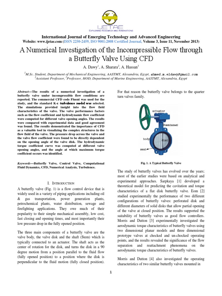 CFD Analysis of Butterfly Valve Flow | PDF | Computational Fluid ...
