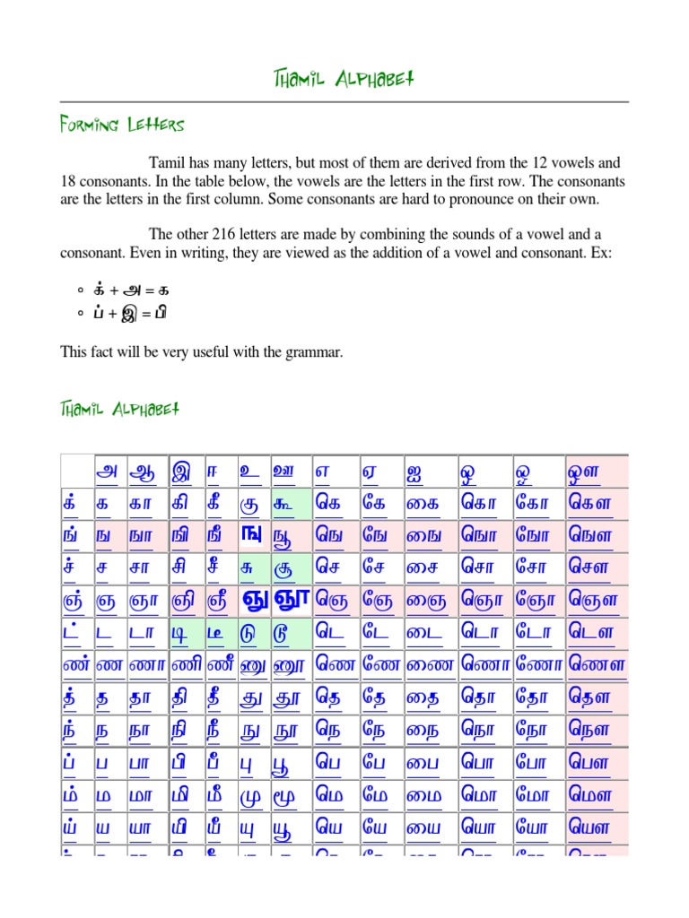 tamil alphabet basics pdf