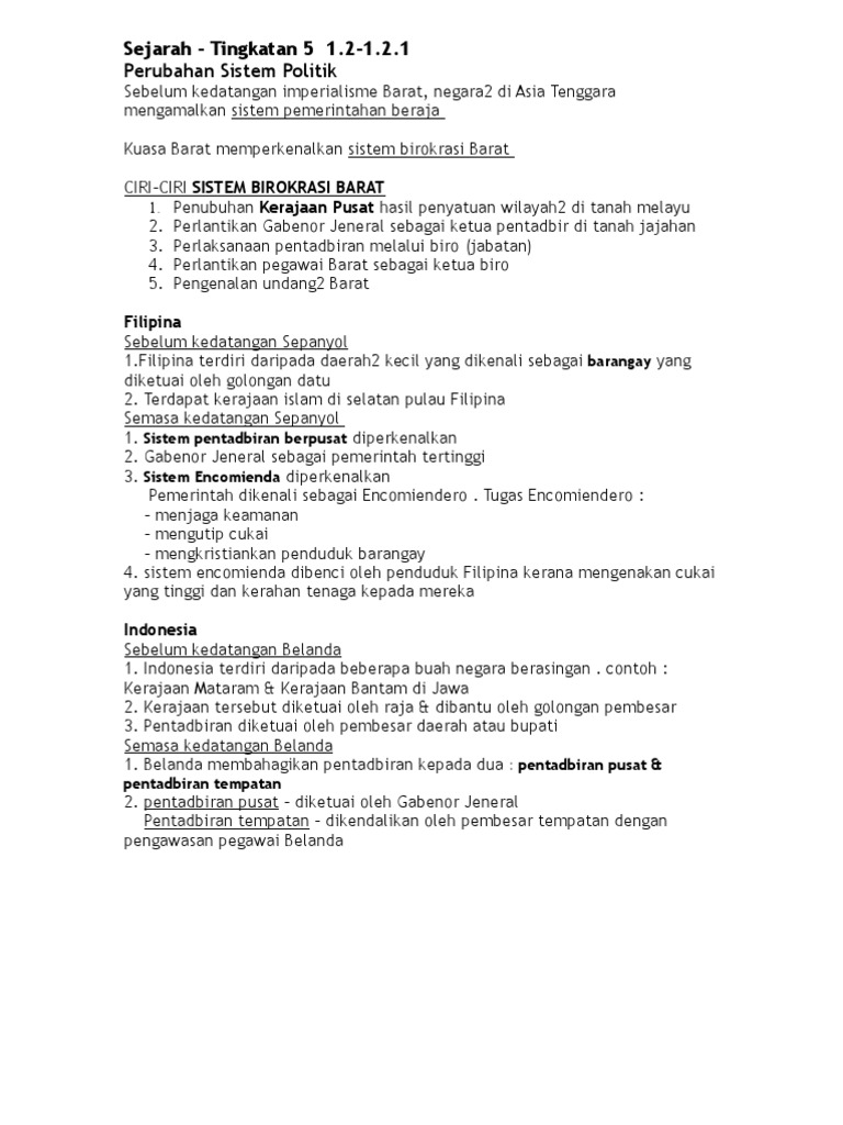 Sejarah Nota Bab 1 2 1 2 1 Pdf
