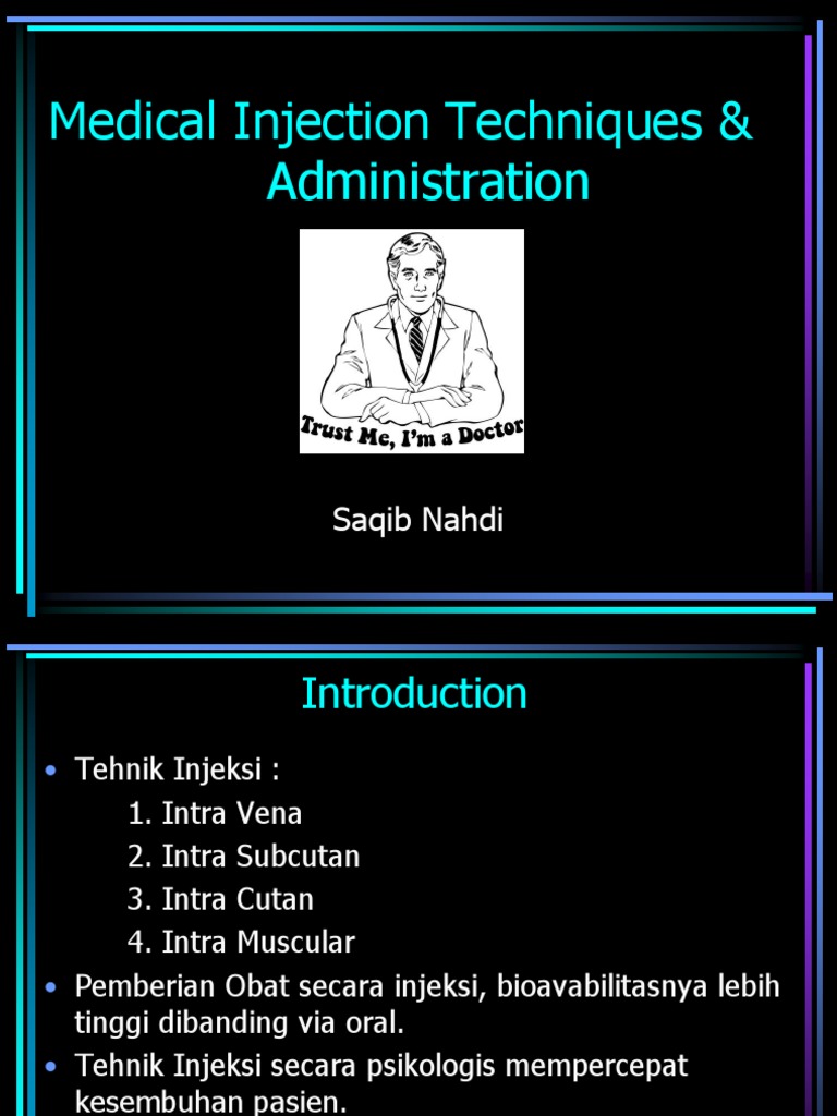 Medical Injection Techniques Overview | PDF | Injection (Medicine ...
