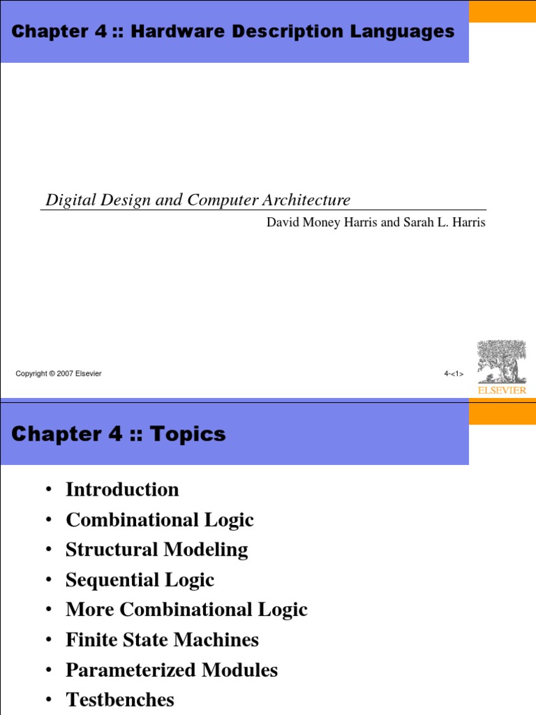 Chapter 4:: Hardware Description Languages: Digital Design and Computer ...