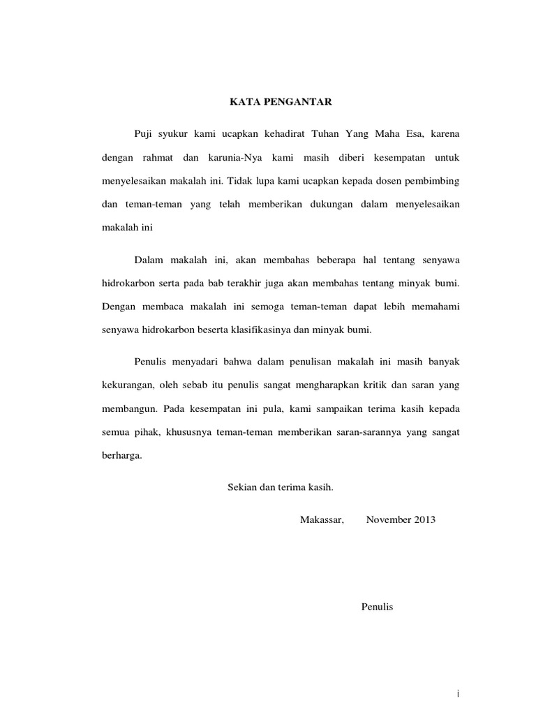 Kimia Dasar I Hidrokarbon Makalah