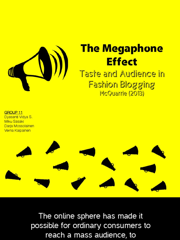 (Presentation) The Megaphone Effect PDF Blog Fashion