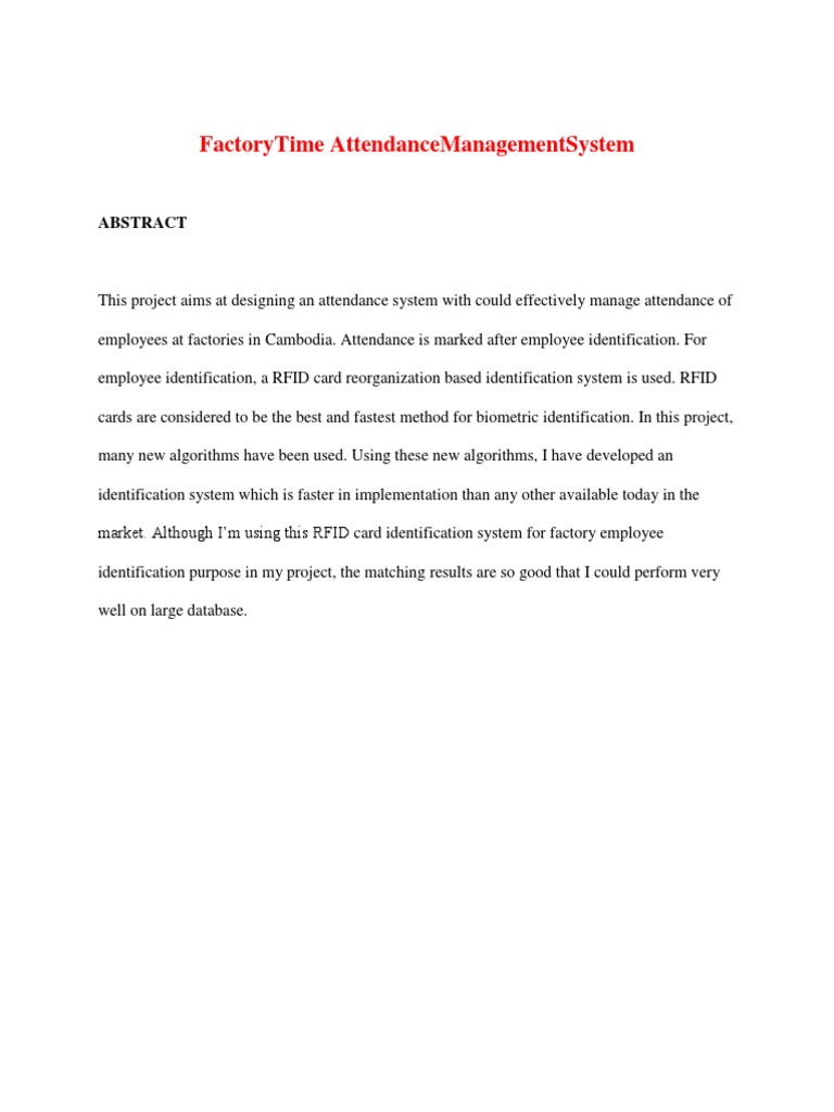 Factory Time | PDF
