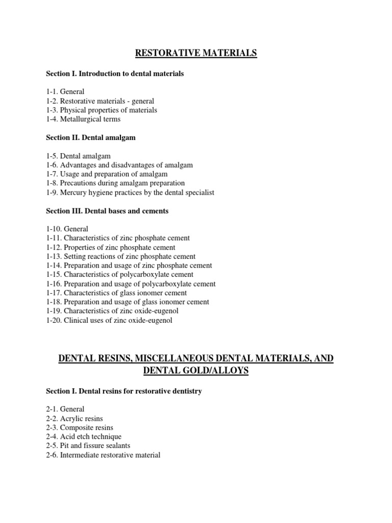 A Comprehensive Guide to Dental Materials Properties, Uses, and Characteristics of Restorative