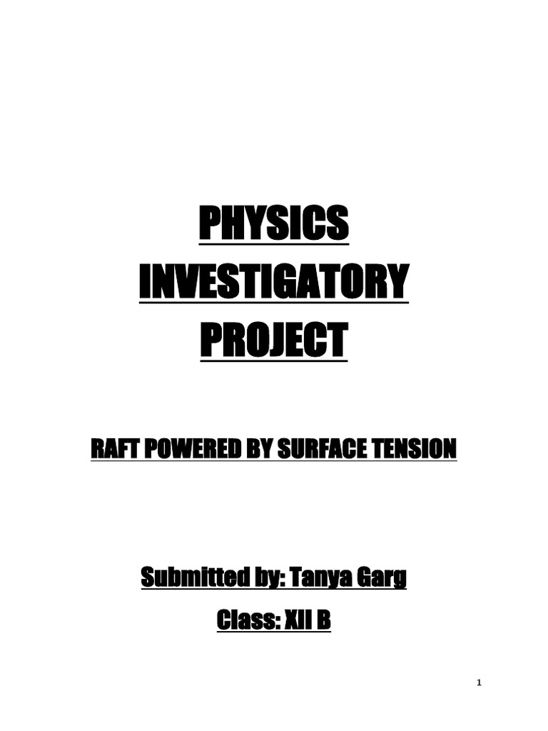 Physics Investigatory Project for class 12th | Properties Of Water