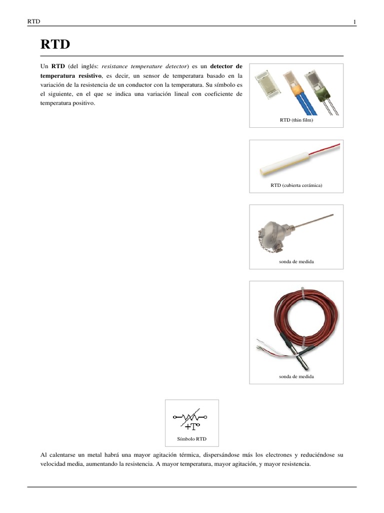 Qué es un RTD en instrumentación | PDF | Par termoeléctrico ...
