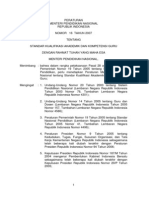 Download Permendiknas 16 Tahun 2007 Standar Kompetensi Guru by justrios SN190713551 doc pdf