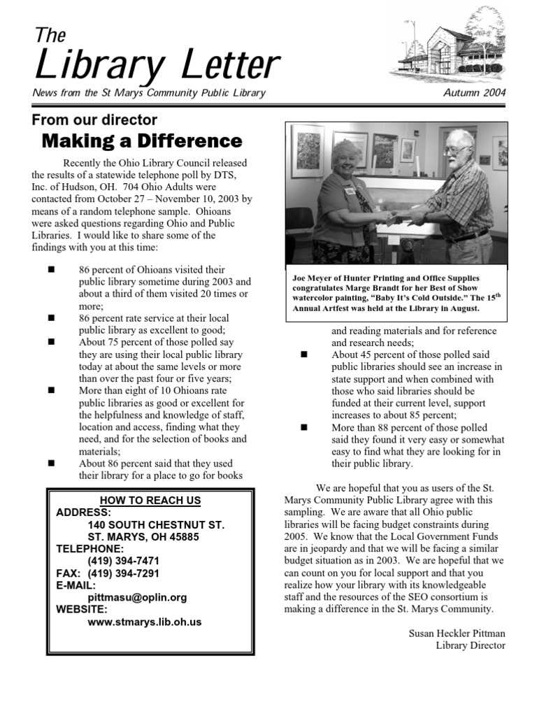 St. Marys Library Community Update | PDF | Public Library | Libraries