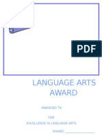 Language Arts Awards Seminar 418