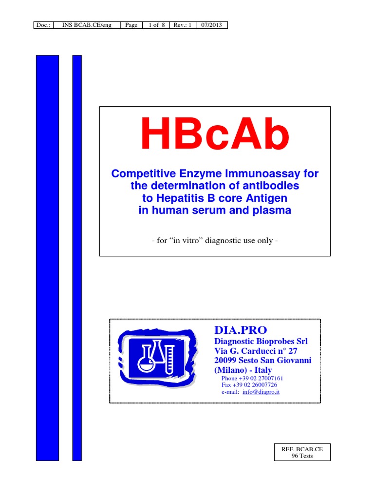 HBcAb Diagnostic Test Overview | PDF | Hepatitis B | Hepatitis
