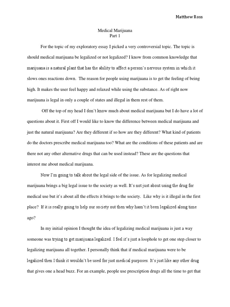 Marijuana use essay