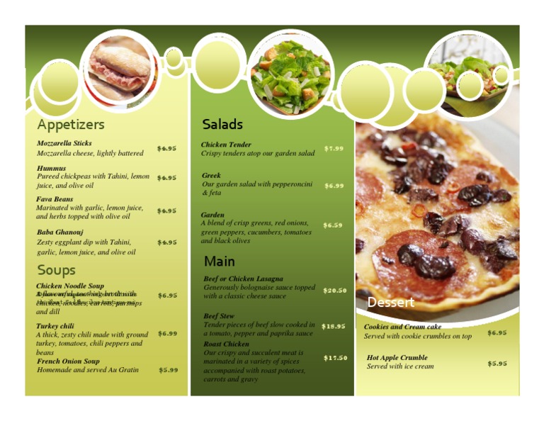 Holiday Menu Highlights | PDF