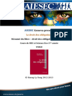 AIESEC Droit Des Obligations Tercier - Résumé Du Livre