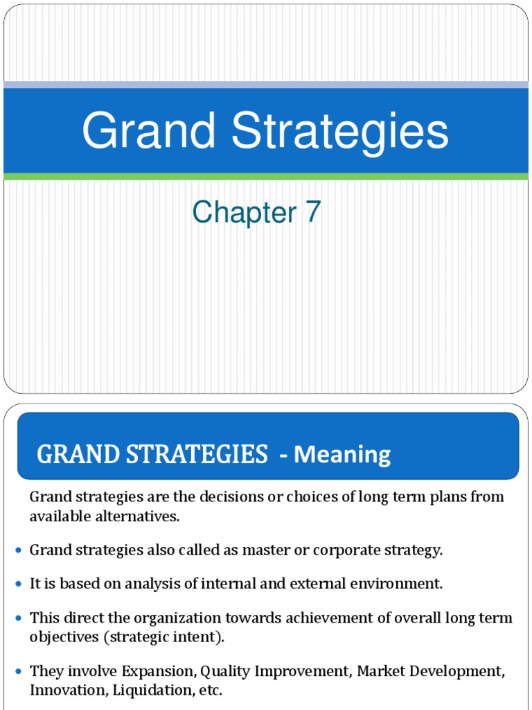 Chapter 7 Grand Strategies Strategic Management Mergers And