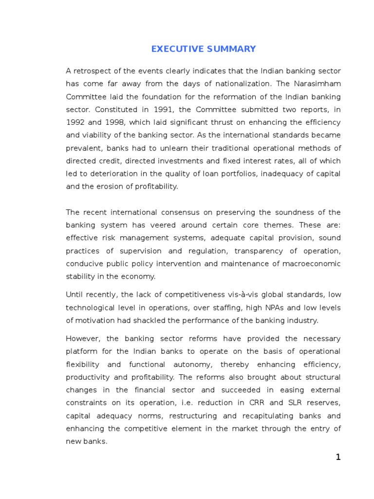 Indian Banking Sector Reforms | PDF | Reserve Bank Of India | Banks
