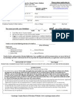 Cuyahoga County Absentee voter ballot request form