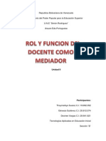 Rol y Función Del Docente Como Mediador en El Proceso de Enseñanza y Aprendizaje