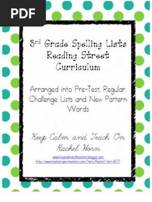 Reading Street Spelling Lists