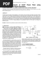 Performance Analysis of CCGT Power Plant Using MATLAB Simulink Based Simulation