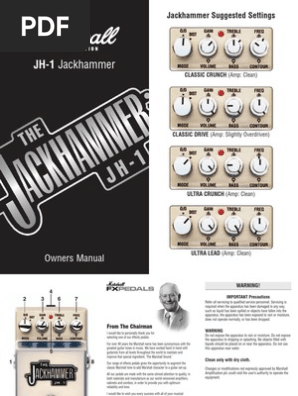 ギター Marshall Jackhammer JH-1 Marshall JH-1 Jackhammer Overdrive, distortion & fuzz effect