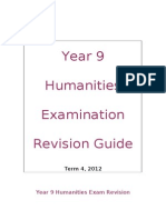 Year 9 Humanities Exam Revision 2012